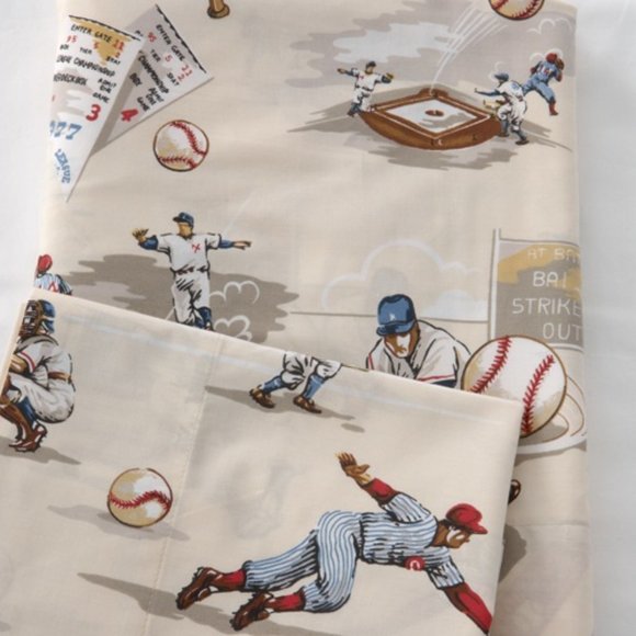 NWT "World Series" Baseball Duvet Set - 3 Pc - Traditions by Pamela Kline - Picture 3 of 7